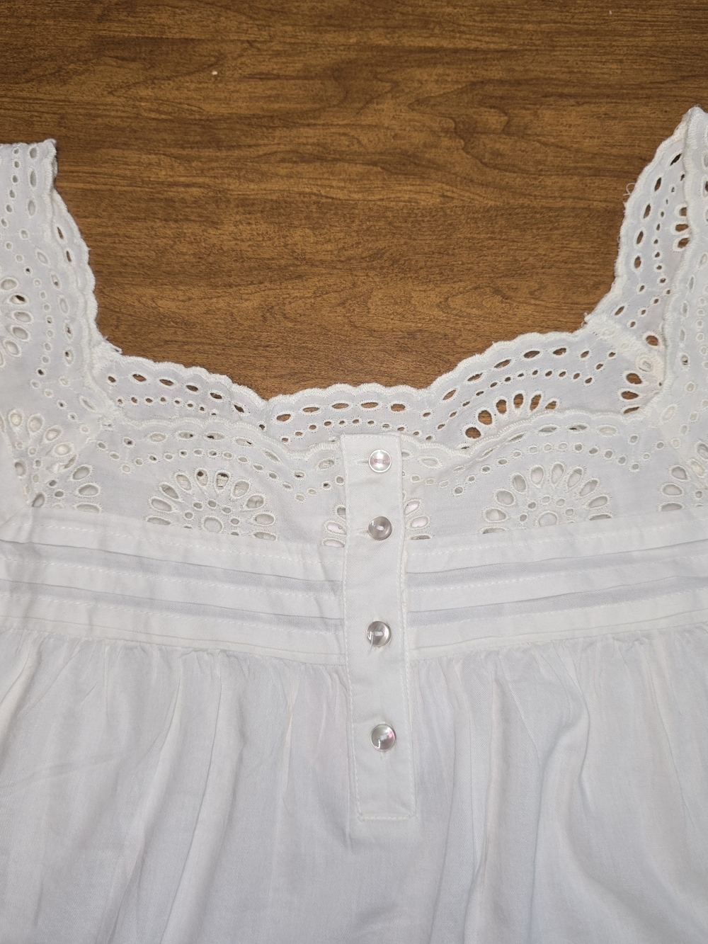 Lauren Conrad | Ivory Cottagecore Eyelet Peasant Square Neck Blouse | S 3X | NWT - Picture 10 of 10